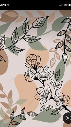 an abstract floral background with leaves and flowers