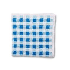 a blue and white checkered dish cloth