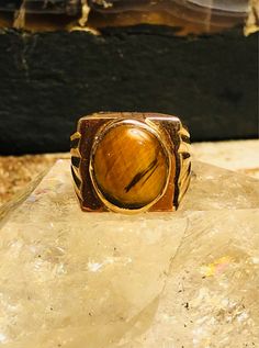 RESERVED 1920s Art Deco Tigers Eye 14kt Gold Vintage Ring Art Deco Jewelry Ring Size 7 1/2 over 1/2 wide and over 1/2 tall Weighs 8.7 grams Art Deco Jewelry Rings, Gold Vintage Ring, Usa Jewelry, 1920s Art, Ring Art Deco, 1920s Art Deco, Handcrafted Necklace, Deco Jewelry, Tigers Eye