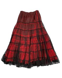 Skirt Gothic Raven Vintage Red Black layered Tulle Long Skirt This is a layered  long tulle  skirt.Full of character.The layers are net and it is fully lined . The length is approx 39"  It is a full skirt  with red net layers and black lining. Please refer to photos . It has an elasticated waist band making it a free size. Thank you for looking Red And Black Skirt, Long Ruffled Skirt, Long Tulle Skirt, Gothic Raven, Red Goth, Goth Skirt, Red Spaghetti, Tulle Long Skirt, Strap Skirt