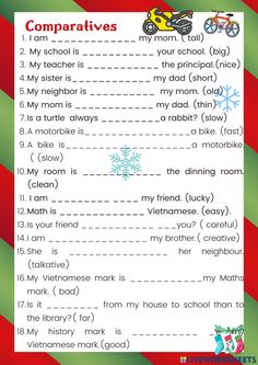 christmas worksheet with words and pictures for kids to use in the holiday themed classroom