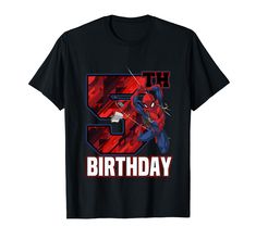 PRICES MAY VARY. Officially Licensed Marvel Spider-Man Apparel for Women - Men - Boys - Girls - Toddler; Spider-Man T-Shirts; Brithday T-Shirts; Super Hero; Holiday; Seasonal; Christmas; Vintage; Disneyland; Disney+; Disney Plus; Disney World; Present; Halloween ; 20MARV00126A-001 Lightweight, Classic fit, Double-needle sleeve and bottom hem