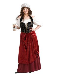 PRICES MAY VARY. Big Fun Collection retro bar maid costume Hat, blouse, corset style top and skirt Layered skirts and flared sleeves Best fits women dress size 18-22 Look to Forum Novelties for all your Halloween, bachelorette party, Easter, Mardi Gras, and St. Patrick's day supplies Tavern Wench, Bar Maid, Wench Costume, Corset And Skirt, Pirate Wench Costume, Plus Size Costume, Plus Size Halloween Costume, Plus Size Costumes, Beer Girl