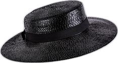 Formal Black Brimmed Boater Hat, Formal Black Boater Hat With Curved Brim, Black Brimmed Boater Hat For Formal Occasions, Black Formal Boater Hat With Flat Brim, Formal Black Boater Hat With Flat Brim, Classic Black Boater Hat For Party, Black Adjustable Boater Hat For Formal Occasions, Black High Crown Top Hat, Black High Crown Top Hat For Spring