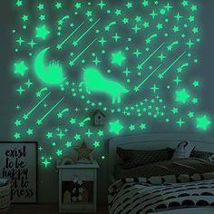 glow in the dark stars and moon wall stickers