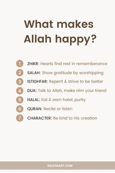 what makes allah happy?