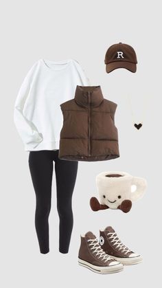 Outfit Inspo Brown, Simple Outfits For School, Cute Outfits With Leggings, Clueless Outfits, Easy Winter Outfit, Cute Preppy Outfits, Easy Trendy Outfits, Causual Outfits, Cute Everyday Outfits