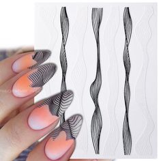 3D Nail Stickers Gold Metal Lines Wave Strip Adhesive Transfer Nail Art Decals Wave Nails, 3d Nail Designs, Line Nail Art, Gold Glitter Nails, Nail Stickers Decals, Nail Art Decals, Design Stickers, Lines On Nails