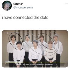 a group of people that are standing in front of a screen with the caption i have connected the dots