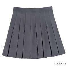 Lasaky - High-quality Pleated Skirt with Zipper Closure and Button Detail - Ideal Uniform Skirt or Short Skirt Professional Uniforms, School Uniform Skirts, Grey Pleated Skirt, Uniform Skirt, Grey Maxi Skirts, Short Pollera, Rok Mini, School Skirt, High Waisted Pleated Skirt