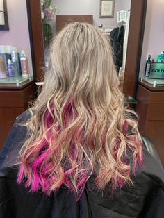 Summer Hair Dye, Streaks Hair, Pink Hair Highlights, Teen Haircuts, Hair Color Blonde Highlights, Pink Streaks, Hair Challenge, Pink Blonde Hair, Pink Hair Dye