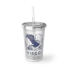 Stay hydrated in style with this 16 ounce acrylic cup featuring a 'virgo' zodiac image. The double-wall insulation keeps your drinks warm for up to 12 hours and cold for up to 24 hours. Perfect for zodiac enthusiasts and astrology lovers, this cup adds a touch of personality to your daily routine. Ideal for gifting during birthdays, astrology-themed parties, and other celebrations. Product features - 16oz (0.473 l) size - Double-wall insulation for temperature retention - Vibrant colors with 'virgo' zodiac logo - BPA-free material for safety - Comes with a plastic lid and straw Care instructions - Hand wash only Stoking Stuffers, Acrylic Cups, Zodiac Virgo, Virgo Zodiac, Personalized Tumbler, Personalized Tumblers, Wall Insulation, Stay Hydrated, Birthday Present