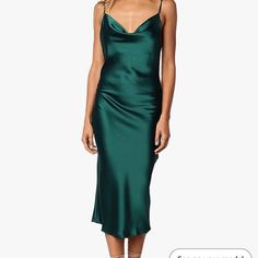 Women’s Dress With Cowl Neckline. Satin Material With Spaghetti Straps Which Are Adjustable. Zipper Up Back. Emerald Green Color Even Though Lighting Shows More Teal. Soft Material With No Rips. Emerald Green Slip Dress, Emerald Silk Dress, Royal Blue Dress Short, Dress From Amazon, Green Slip Dress, Emerald Green Color, Sequin Tee, Puff Long Sleeves, Green Mini Dress