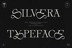 two different types of typefaces are shown in black and white, with the letters silver