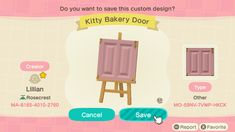 a screen shot of the kitty bakery door