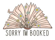 the logo for sorry i'm booked with daisies and butterflies on it