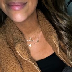 Two dainty crosses on a stunning dainty chain! Crosses hang near each other but are not attached! We love this paired with our Crystals Script Necklace - in Mama, finished in Gold with Crystals! Details: Length: 15” plus 2" extension Material: .925 sterling silver gold plated Rose Gold Name Necklace With Delicate Chain, Delicate Chain Rose Gold Name Necklace, Cross Pendant Charm Necklace, Rose Gold Charm Necklace With Star Charm, Delicate Chain Charm Necklace With Cross Pendant, Adjustable Chain Name Necklace As Gift For Mom, Delicate Chain Name Necklace For Mom, Name Necklace With Delicate Chain As Gift For Mom, Delicate Chain Name Necklace As Gift For Mom