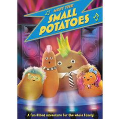 the poster for meet the small potatoes, with three people dressed in costumes and hair