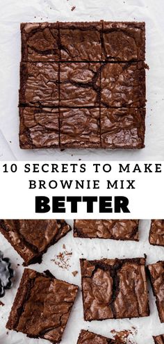 10 Secrets on How to make boxed brownies better? and better doctored up boxed brownie recipe Best Brownie Mix, Lifestyle Of A Foodie, Cooking Tricks, How To Make Brownies