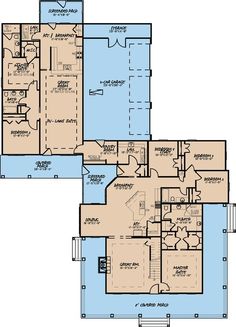 the floor plan for this house shows two levels and three rooms, with separate living areas