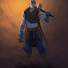 Goliath Character Art, Goliath Cleric, Fighter Character, Dm Ideas, Dnd Cleric