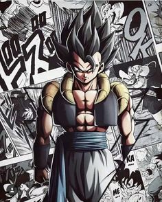 an image of the character gohan from dragon ball zokue, with many other characters