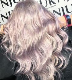 White Blonde Hair With Lavender, Blonde Hair Violet Highlights, Lavender Tinted Hair, Lavender Hair Toner, Purple Hair With Dimension, Platinum Blonde Hair Purple Tint, Purple Tinted Hair Blonde, Lavender Tinted Blonde Hair, Blonde And Lilac Hair Highlights