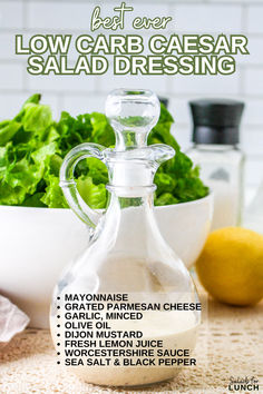 the ingredients to make low carb caesar salad dressing