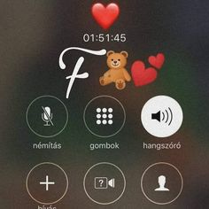 an image of a phone screen with hearts and a teddy bear