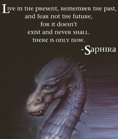 an image of a dragon with a quote from the book saphira on it