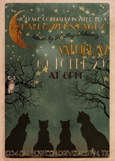 a poster for an event with cats on it