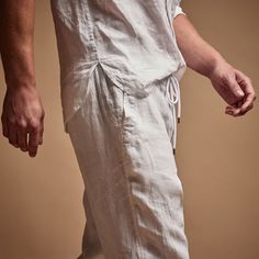 Our Relaxed Fit Linen Pant is made in a heavier version of our classic linen fabric from last year. This fabric has visible slub texture and creates high's and low's when dyed. Style details include elasticized waistband with clean panel at center front and drawcord, slash front pockets, back welt pockets, non-functional fly, and clean bottom hems. Garment dyed. Relaxed fit.Additional Information:• 100% Linen • Machine wash cold, tumble dry low Styled With:• MKO3652 - Lightweight Linen Shirt • S Fitted Linen Pants, Linen Pant, Linen Pants, Linen Shirt, Welt Pockets, Welt Pocket, Linen Fabric, High & Low, Angeles