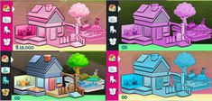 four different types of houses in the game