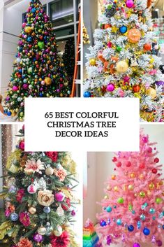 65 Best Colorful Christmas Tree Decor Ideas - DigsDigs Colorful Xmas Tree Decorating Ideas, How To Decorate A Christmas Tree With Multi Colored Lights, Colored Lights Christmas Tree Decorating, Colorful Christmas Tree Decorations, Multi Color Christmas Tree Decorations, Christmas Tree With Colored Lights Ideas, Christmas Tree Ideas With Colored Lights, Multicolor Christmas Tree Decorations, Colored Light Christmas Tree Ideas