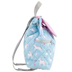 "Quilted Unicorn Backpack Send your little one off to preschool or daycare with an adorable Stephen Joseph Quilted Backpack. Kids love these unique, fun and colorful packs, and Moms love them because they're easy to care for and can also double as a diaper or change bag.. Each style of Quilted Backpack comes with a beautifully embroidered design and a fun, coordinating zipper pull - making them as individual as your child is. Want to make it even more individual? Then why not personalize it with Cute Adjustable Backpack For Everyday Use, Cute Unicorn Print Bag, Cute Unicorn Print Bags For Everyday, Cute Pink Backpack With Unicorn Print, Cute Bags With Unicorn Print, Unicorn Print Standard Backpack For Travel, Unicorn Print Backpack For Everyday Use, Standard Backpack With Unicorn Print For Everyday Use, Cute Multicolor Unicorn Print Backpack