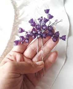 Purple Flower Wedding Hair Pin Lilac Floral Hair Piece | Etsy Purple Hairpiece, Purple Flower Wedding, Purple Hair Accessories, Prom 23, Floral Hair Piece, Flower Wedding Hair, Wedding Hair Pin, Floral Hair Pieces, Wedding Hair Jewelry