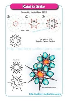 the instructions for how to draw an origami star with colored pencils and markers