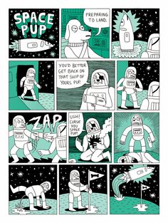 a comic strip with an image of astronauts in space