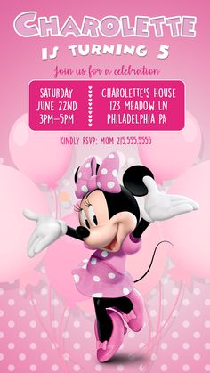 a minnie mouse birthday party with pink and white polka dots