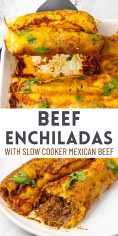 beef enchiladas with slow cooker mexican beef are the perfect side dish