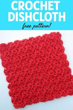 a crochet dishcloth is shown with the words, free pattern on it