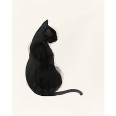 Black Cat by Pi Studio-VARPDXPM058A Image 1 Black Cat Watercolor Easy, Black Cat Watercolor, Black Cat Painting, Black Cat Art, Chic Art, Feminine Art, Cats Art, Watercolor Cat, Cat Silhouette