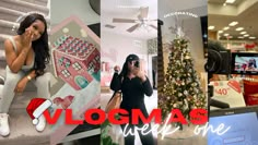 a collage of photos with the words vlogmas week one