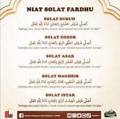 the menu for nat solat fardhu