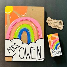 a wooden magnet with the words mrs oven on it