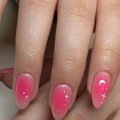 📍Magnolia, Texas Nail Artist 77354 on Instagram: "💓 aura sparkle nails  @apresnailofficial short almond  Using fluorescent pink acrylic airbrush paint  . . . . . . . . . #nails #nailart #auranails #pinknails #airbrushnails #gelx #gelxnails #magnolianails #magnolianailtech #conroenails #conroenailtech #thewoodlandsnails #thewoodlandsnailtech" Light Pink Airbrush Nails, Blurry Airbrush Nails, Nail Inspo Airbrush, Aura Nails With Sparkle, Spray Nails, Short Almond Aura Nails, Almond Nails Airbrush, Airbrush Nails Short, Air Brush Nail Designs Ideas