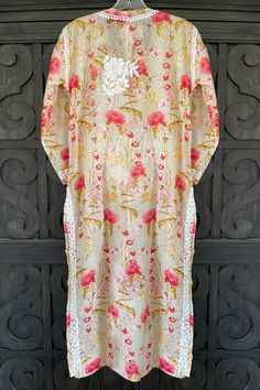 An allover Lucknowi chikankari embroidery floral print adds charming style to this lovely ladies mulmul cotton kurta with breezy side slits. Move flawlessly from day to night in this lightweight kurta designed with round neck and long sleeves. Pair it with our   chikankari sharara  or   cotton pants  for an effortless chic look.    Length 44" inches  Long sleeves 18" inches   Round neck  Side Slit   Pure Mulmul Cotton    Chikankari hand embroidery     Soft Wash Chikankari Sharara, Phulkari Pants, Lucknowi Kurta, Gharara Suits, Patiala Salwar Suits, Chikankari Embroidery, Bridal Dupatta, Phulkari Dupatta, Lucknowi Chikankari