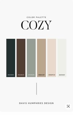 the color palette for cozy by david humphiles design