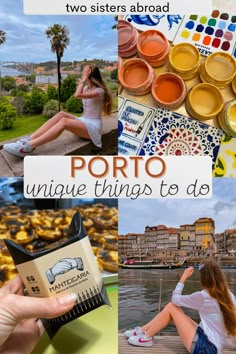 the collage shows different things to do in portugal