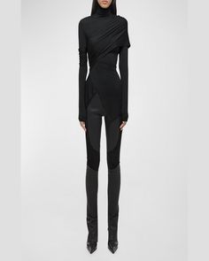 Find HELMUT LANG Draped Knit Turtleneck Top on Editorialist. Helmut Lang knit turtleneck top featuring draping throughout Long sleeves Fitted Cutaway hem Pullover style Lyocell/elastane Lining: Lyocell/elastane Machine wash cold Imported Black Cowl Neck Top For Night Out, Stretch Knit Top For Evening, Chic Fitted Asymmetrical Knit Top, Draped Tops For Fall Night Out, Stretch Knit Top For Evening In Fall, Draped Tops For Night Out In Fall, Black Fitted Knit Top For Evening, Black Draped Tops For Fall, Fitted Black Knit Top For Evening